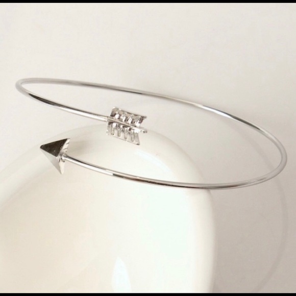 Silver Arrow Bangle Bracelet - Picture 2 of 4